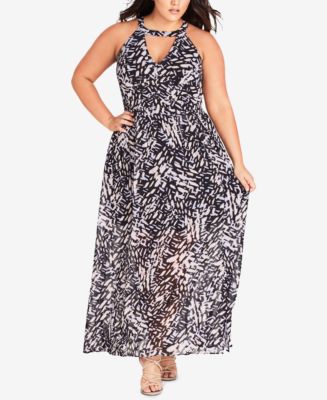 City Chic Trendy Plus Size Printed Maxi Dress - Macy's