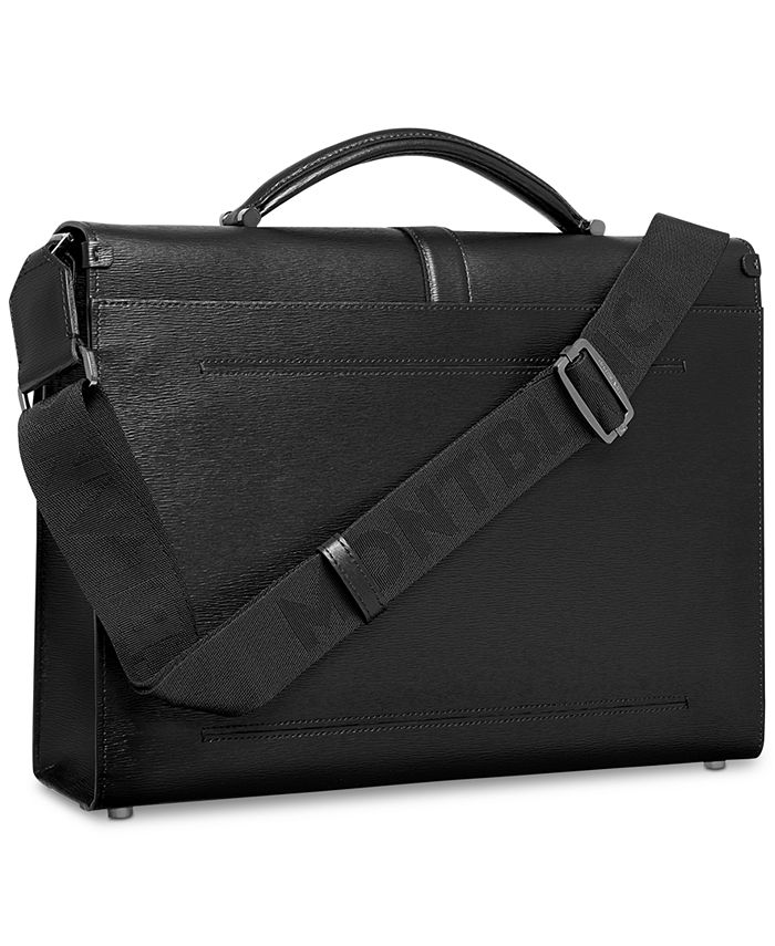 Montblanc Men's Black Westside Leather Single-Gusset Briefcase ...