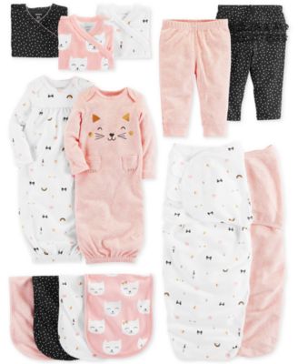 Carter's Baby Girls Cat-Print Layette Separates