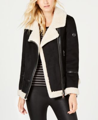 calvin klein faux shearling jacket