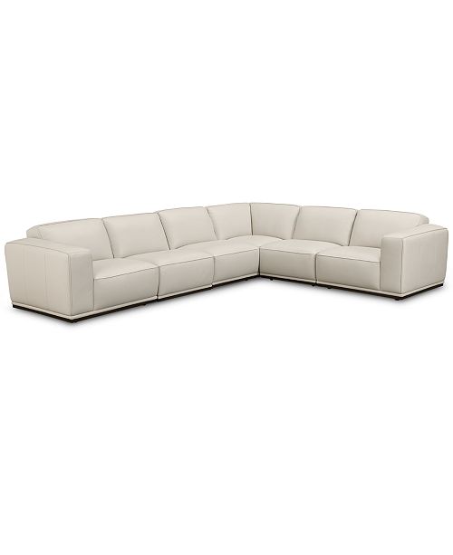 Furniture Closeout Zeraga 6 Pc Leather Modular Sectional