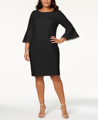 Calvin Klein Plus Size Bell-Sleeve Sheath Dress & Reviews - Dresses - Women  - Macy's