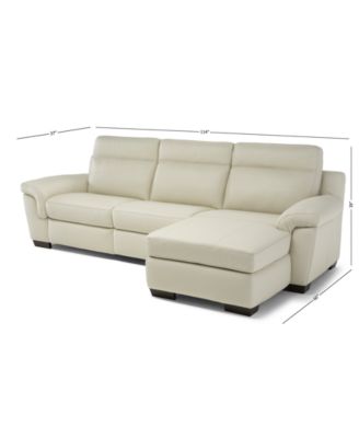CLOSEOUT! Julius II 3-Pc. Leather Sectional Sofa With 1 Power Recliner, Power Headrests, Chaise And USB Power Outlet