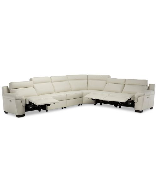 Furniture Julius Ii 6 Pc Leather Sectional Sofa With 3 Power