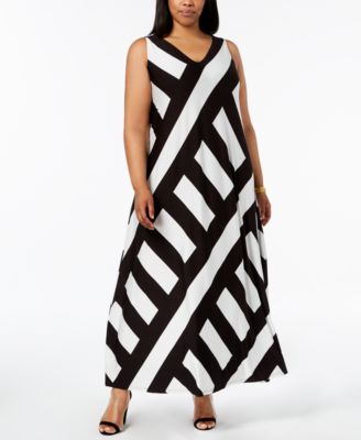 calvin klein striped maxi dress