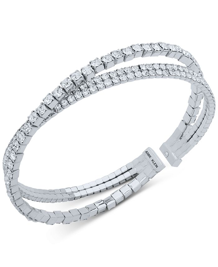 Anne Klein - Crystal Crisscross Coil Cuff Bracelet