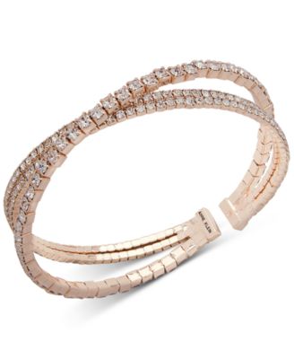 Anne Klein - Crystal Crisscross Coil Cuff Bracelet
