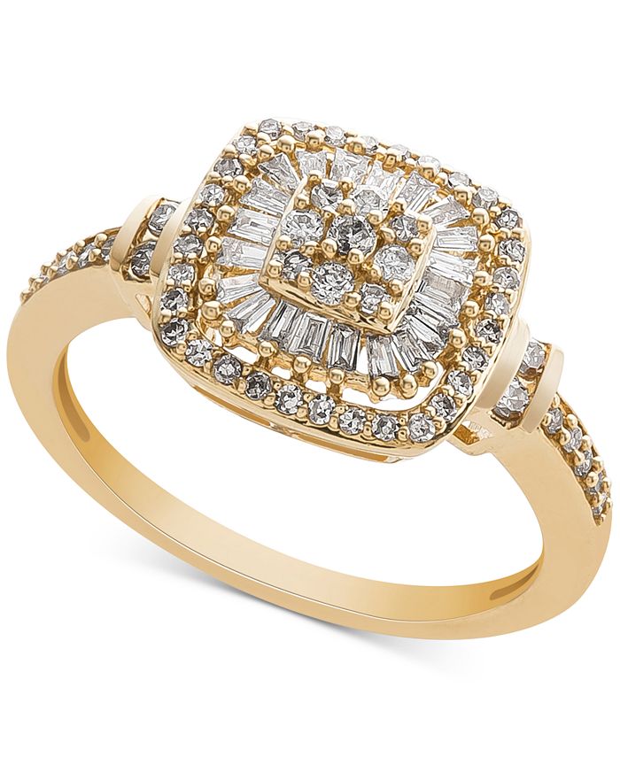 Macy's Diamond VintageInspired Ring (1/2 ct. t.w.) in 14k White