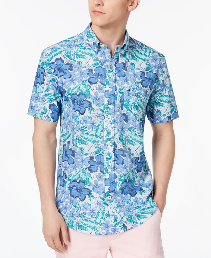 Tommy Hilfiger Men's Waikiki Floral-Print Shirt - Macy's