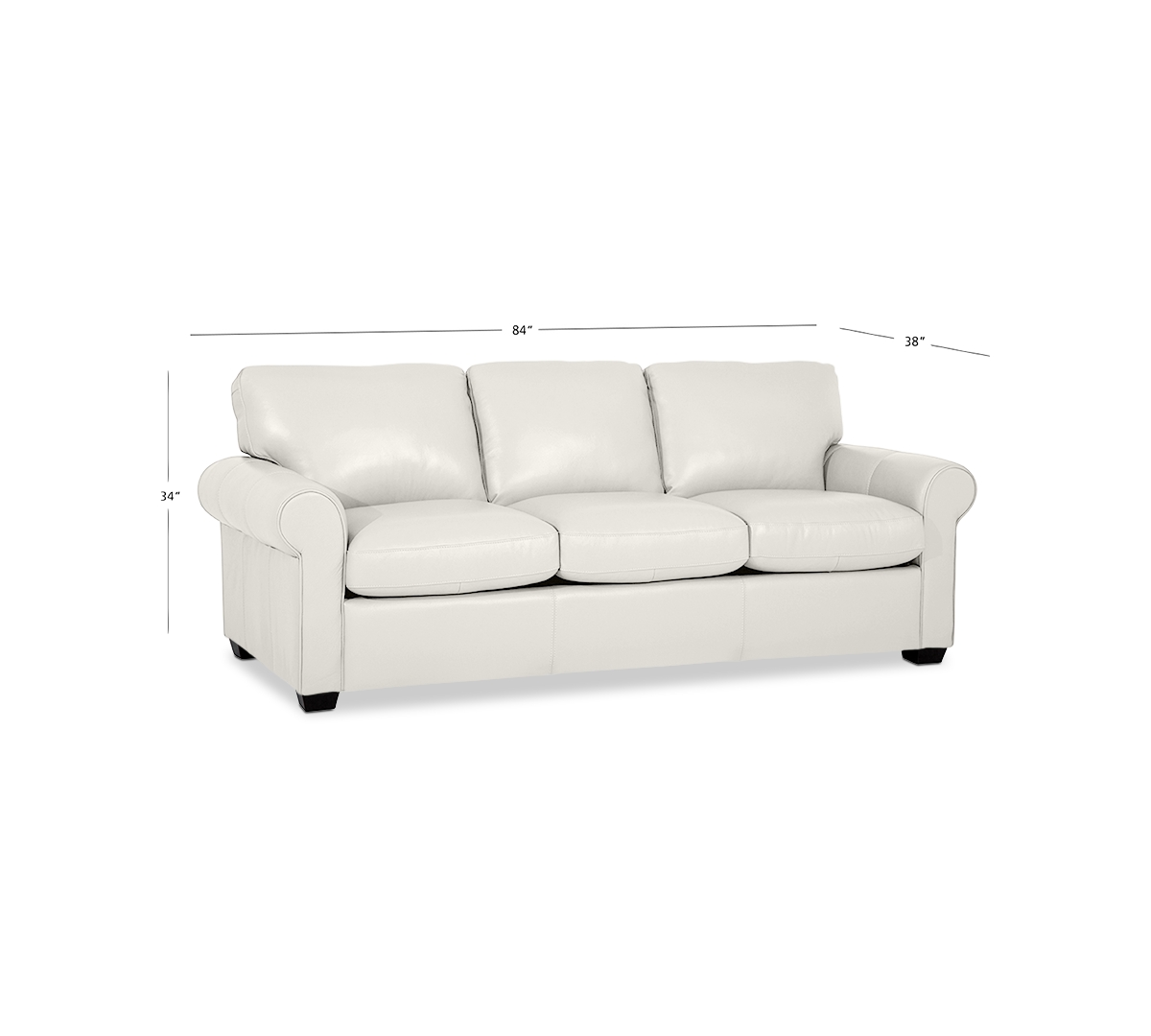 Orid Queen Leather Roll Arm Sleeper, Created for Macy's -(Special Order)