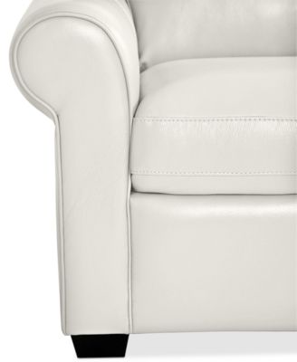 Orid 84" Leather Roll Arm Sofa, Created for Macy's