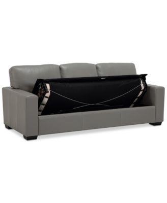 Ennia 82" Leather Queen Sleeper Sofa, Created for Macy's