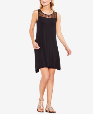 VINCE CAMUTO EYELET & SOLID DRESS