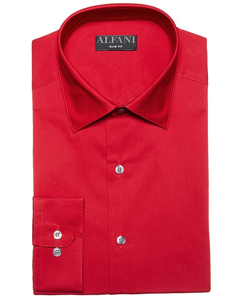 Alfani Men S Slim Fit Performance Stretch Easy Care Solid Dress
