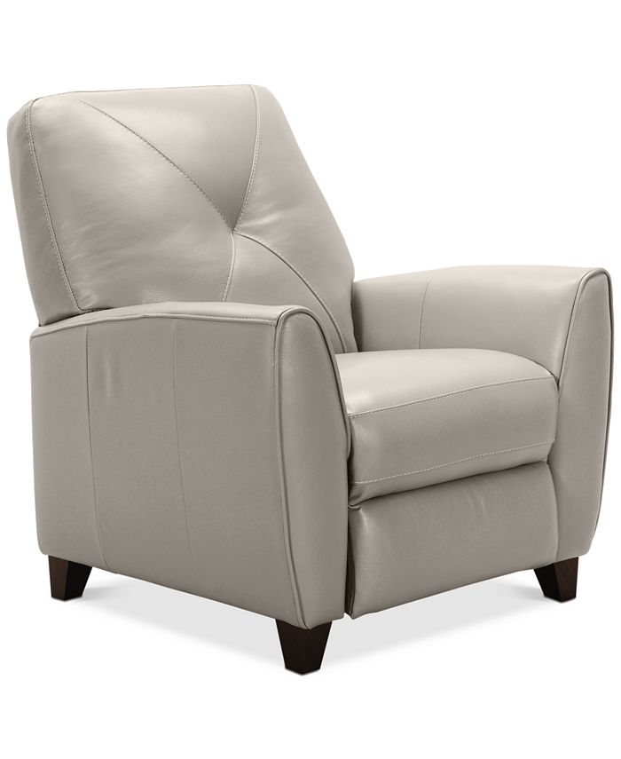 Furniture Myia Tufted Back Leather Pushback Recliner, Created for Macy