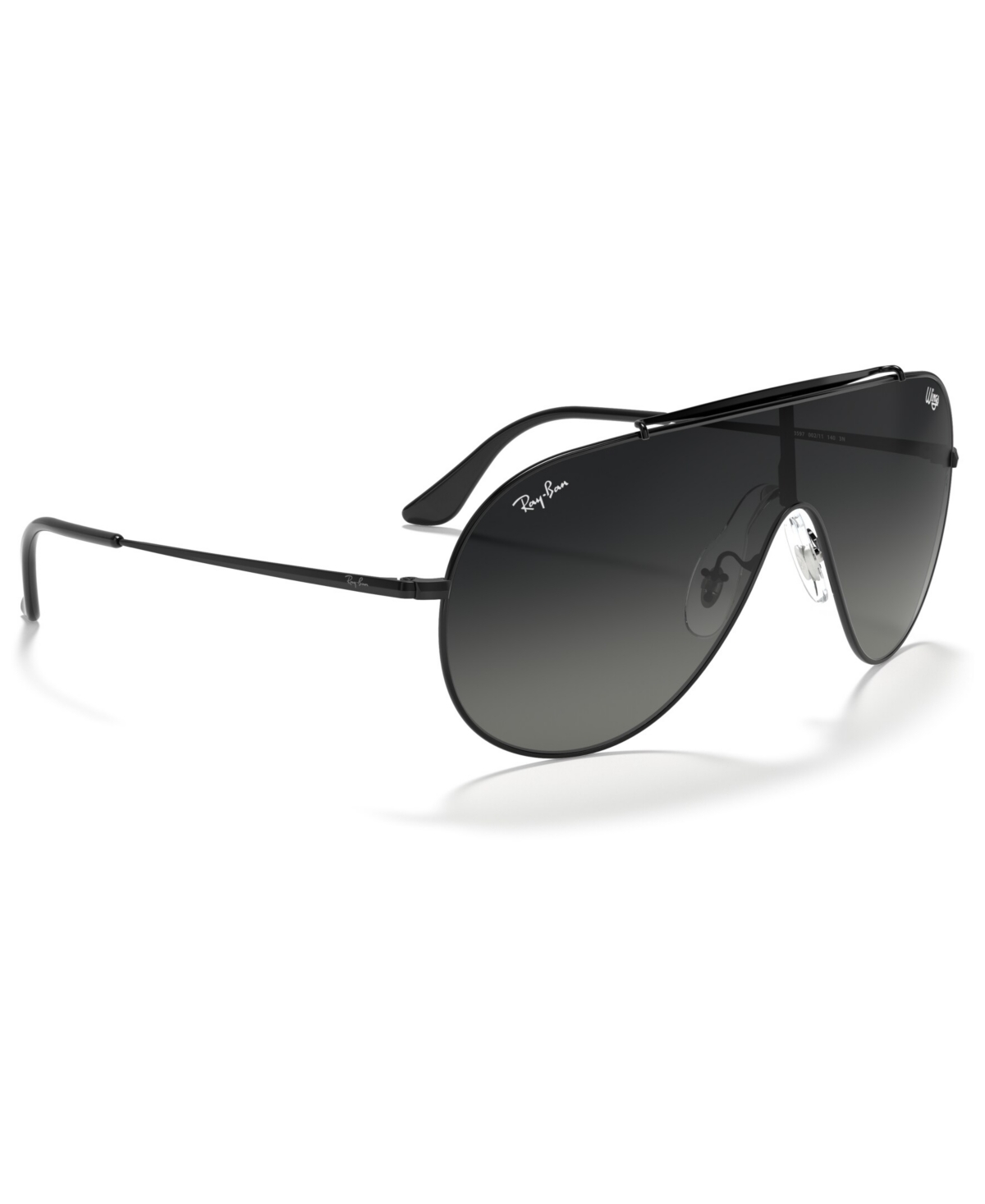 Ray Ban Aviator Sunglasses, Rb3597 In Black,grey Gradient Dark Grey
