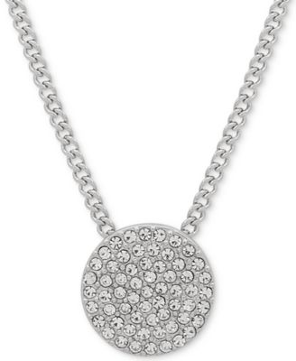 Pav&eacute; Disc 19" Pendant Necklace