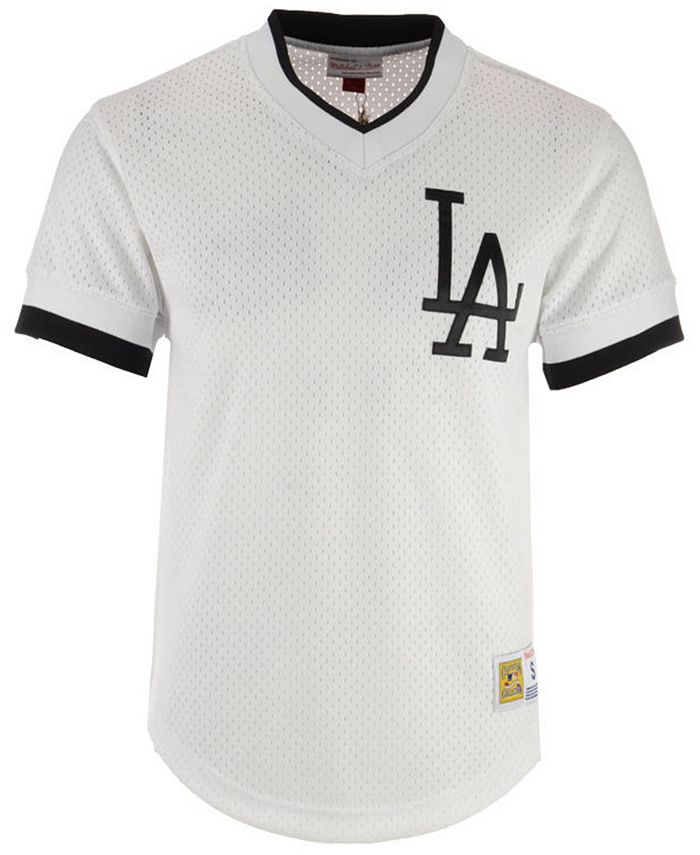 Los Angeles Dodgers Mitchell & Ness Mesh V-Neck Jersey - White/Black