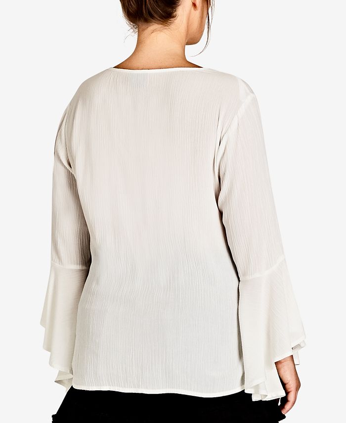 City Chic Trendy Plus Size Embroidered Top - Macy's
