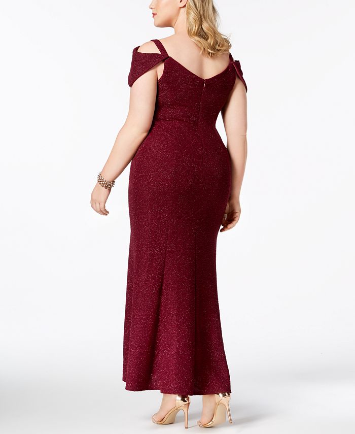 Morgan & Company Trendy Plus Size Glitter Gown - Macy's