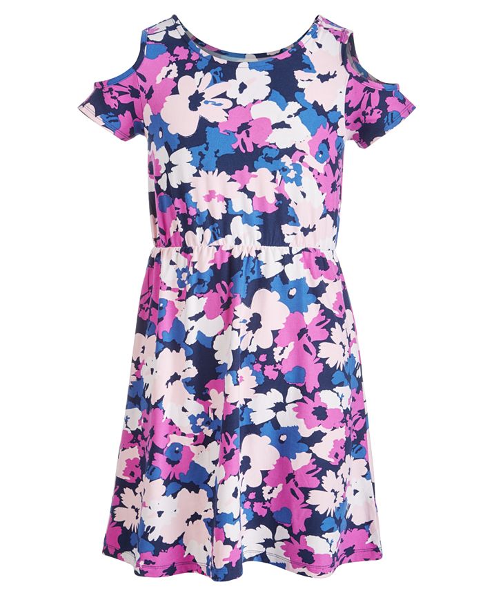 Epic Threads Big Girls Printed Cold Shoulder Dress, Created for Macy's ...