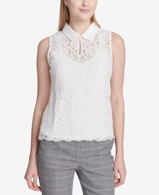 Calvin Klein - Collared Lace Top