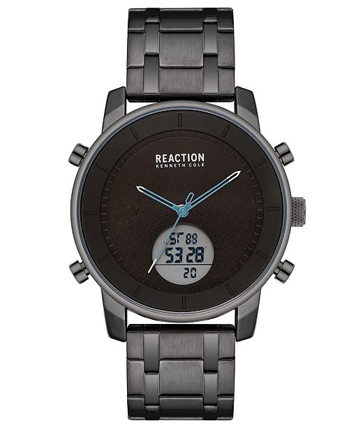 Kenneth Cole Reaction Men S Analog Digital Black Stainless Steel Bracelet Watch 44mm Reviews Watches Jewelry Watches Macy S