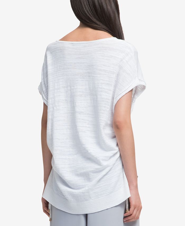 DKNY VNeck Drawstring TShirt Macy's