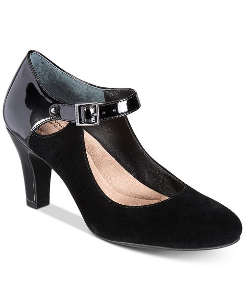 white memory foam pumps