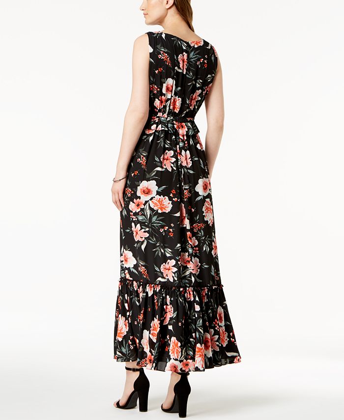 Ivanka Trump V-Neck Floral Maxi Dress - Macy's