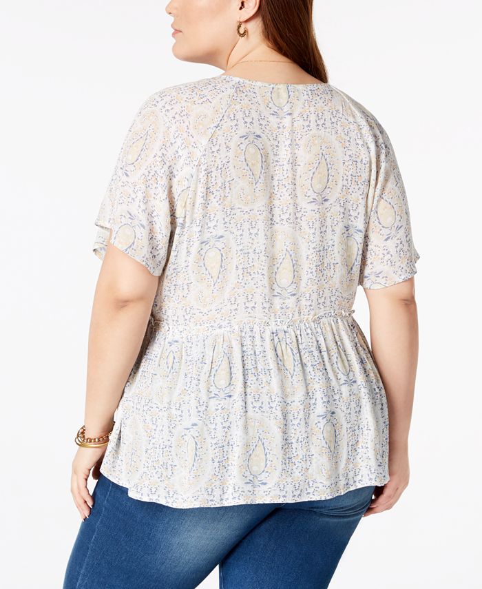 Lucky Brand Plus Tie Front Top Macys 