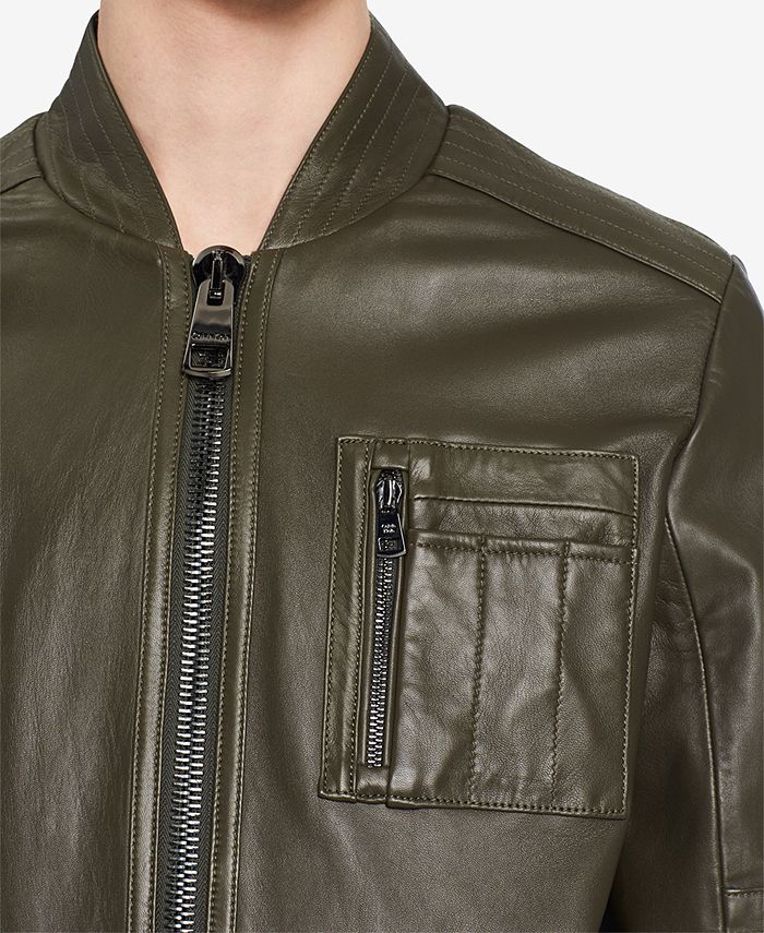 Calvin Klein Men s Leather Bomber Jacket Macy s