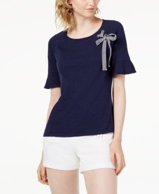 Maison Jules - Cotton Grommet & Ribbon Top