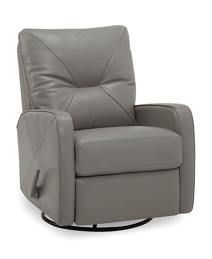 Furniture Finchley Leather Swivel Rocker Recliner Macy's