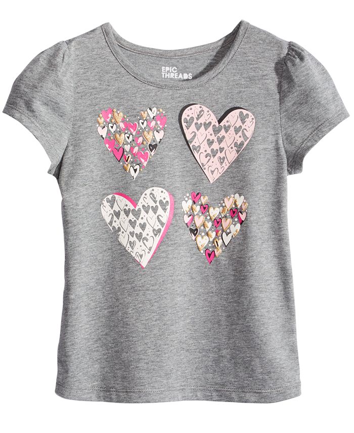 Epic Threads Toddler Girls Heart-Print T-Shirt, Created for Macy's - Macy's