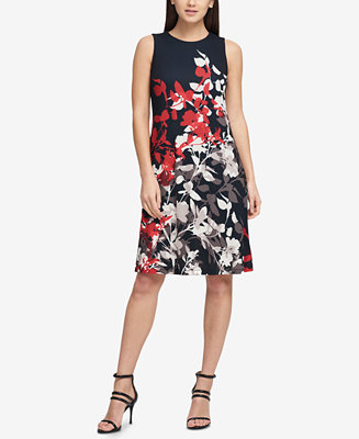 DKNY Printed Matte Jersey Dress, Created for Macy's & Reviews - Dresses ...