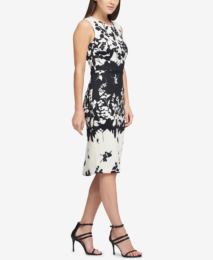 DKNY Printed Scuba Sheath Dress, Created for Macy's & Reviews - Dresses ...