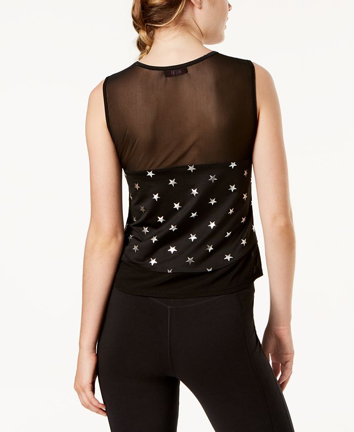 Material Girl Active Juniors' MetallicPrint Mesh Tank Top, Created for