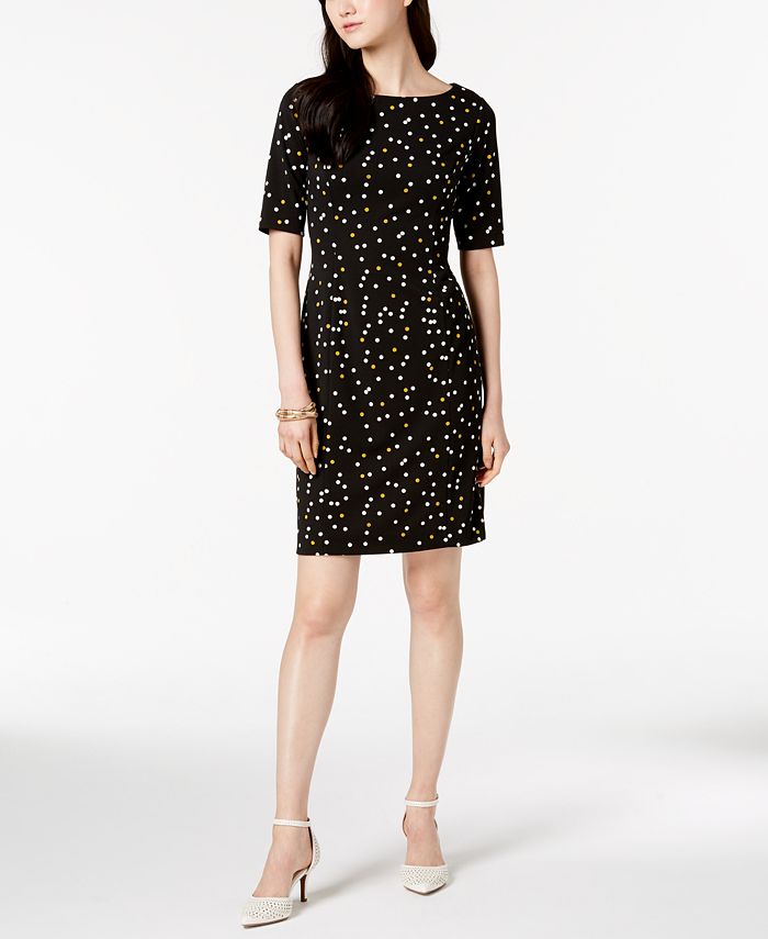 Alfani Petite Ponté-Knit Printed Dress, Created for Macy's & Reviews ...