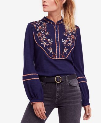 Free People - Sundance Kid Embroidered Henley