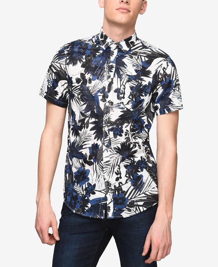 A|X Armani Exchange Men's Floral Shirt - Macy's