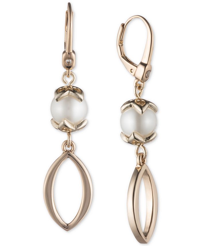 Ivanka Trump Gold-Tone Imitation Pearl Drop Earrings - Macy's