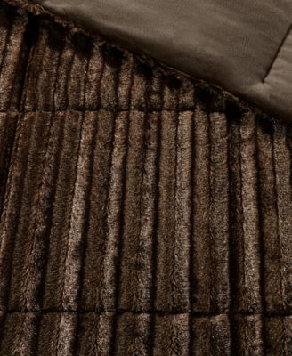 Duke Reversible Faux Fur 3-Pc. Comforter Set, Full/Queen