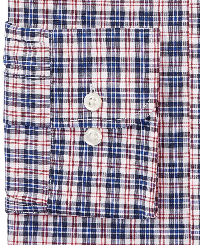 Lauren Ralph Lauren Men's Slim Fit Plaid Cotton Dress Shirt - Macy's