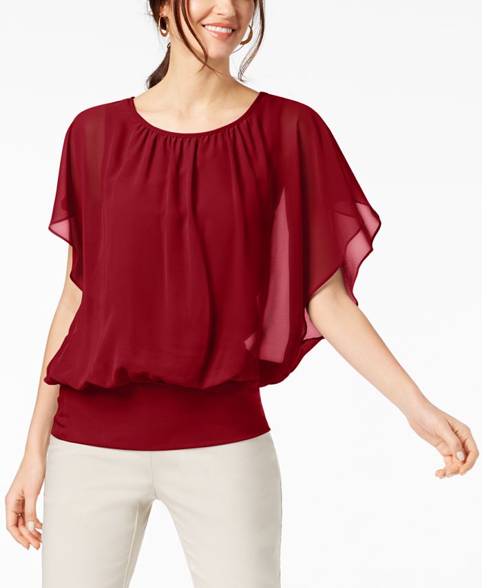 Macys Women Clothing Tunics Flutter-Sleeve Tunic 