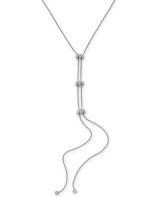 I.N.C. International Concepts - Silver-Tone Pav&eacute; Rondelle Bead Lariat Necklace, 19" + 3" extender
