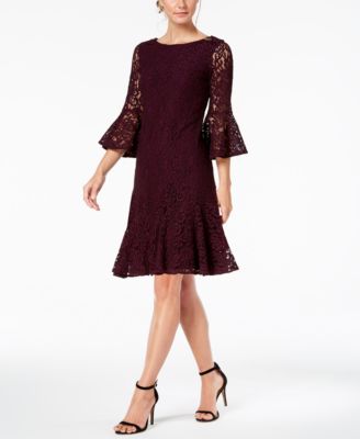 macy's calvin klein bell sleeve dress