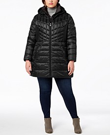 Plus Size Hooded Packable Puffer Coat