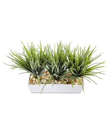 Nearly Natural - Vanilla Grass Artificial Plants in Rectangular Planter