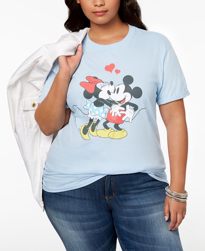 Hybrid Plus Size Cotton Disney Mickey & Minnie Mouse TShirt Macy's